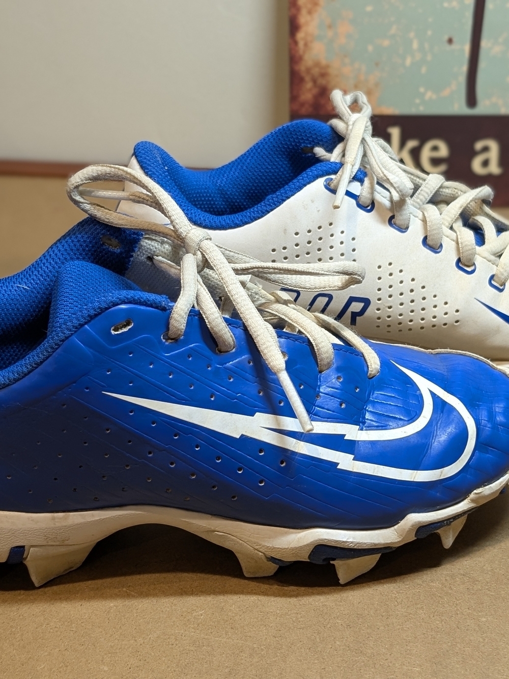 Nike Vapor Ultrafly Keystone Baseball Cleats Blue/White Molded Studs 2.5 M - Picture 3 of 6
